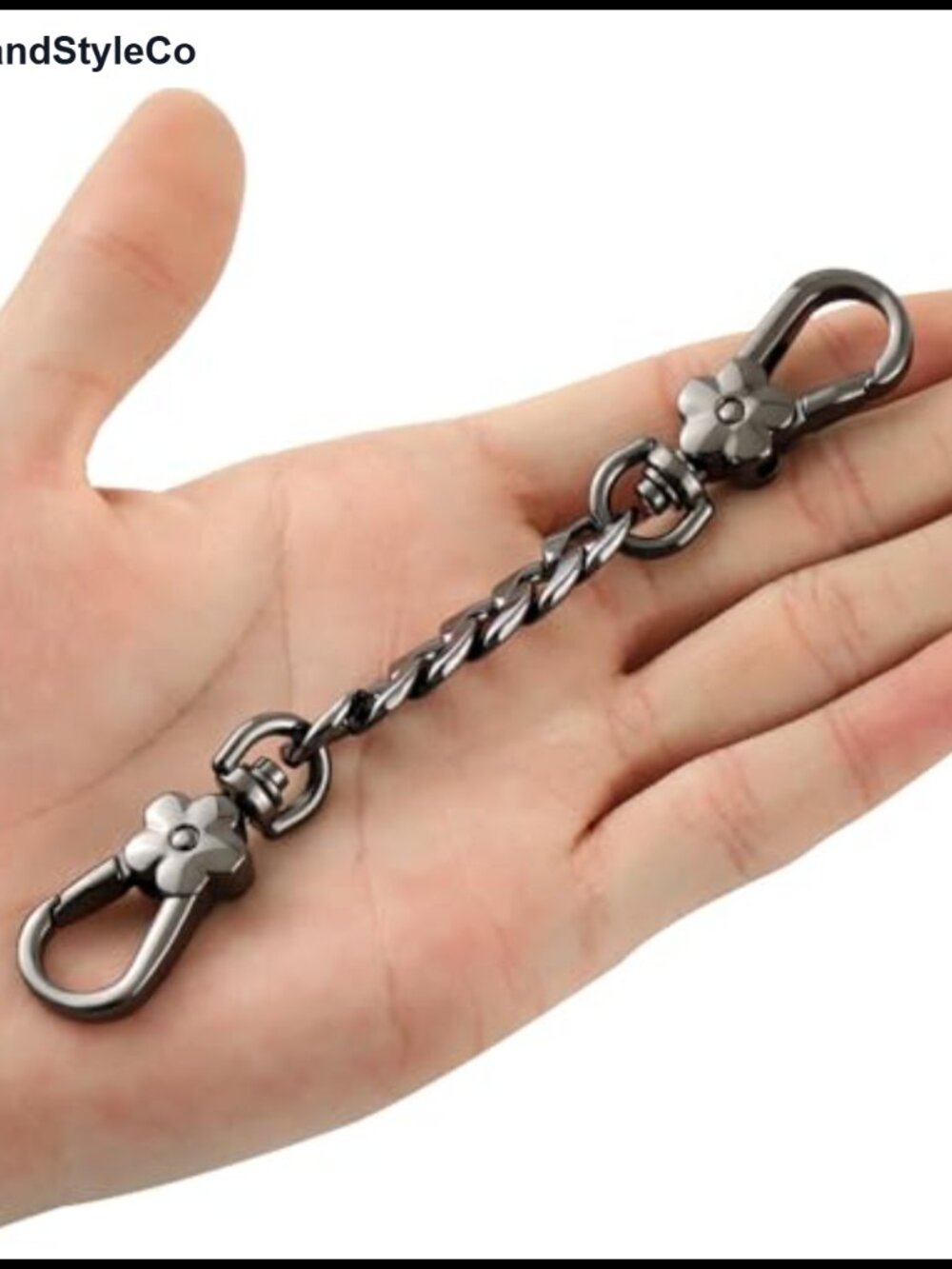 2pc Chunky Purse Chain Bag Charm 360 Rotatable Clasp Metal Small Handbag